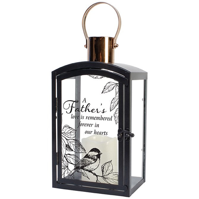 Lantern w/LED Candle & Timer-Father's Love (14.5