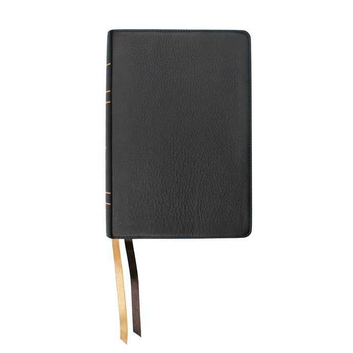 LSB Large Print Wide Margin Bible-Black Paste-Down Cowhide Leather