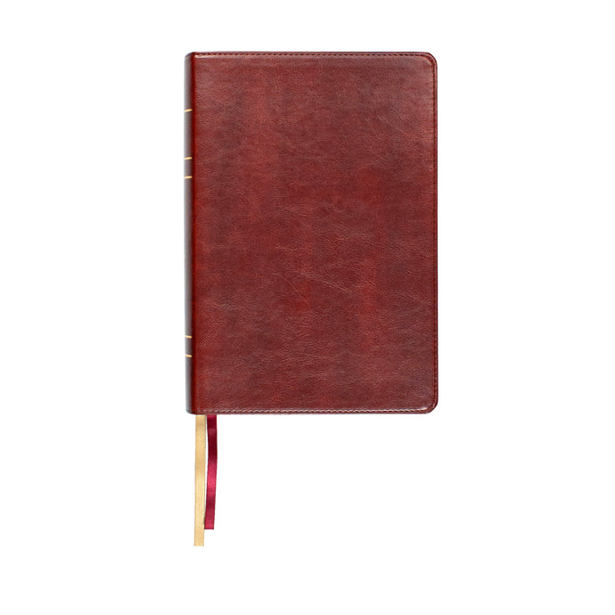 LSB Large Print Wide Margin Bible-Reddish Brown Paste-Down Faux Leather
