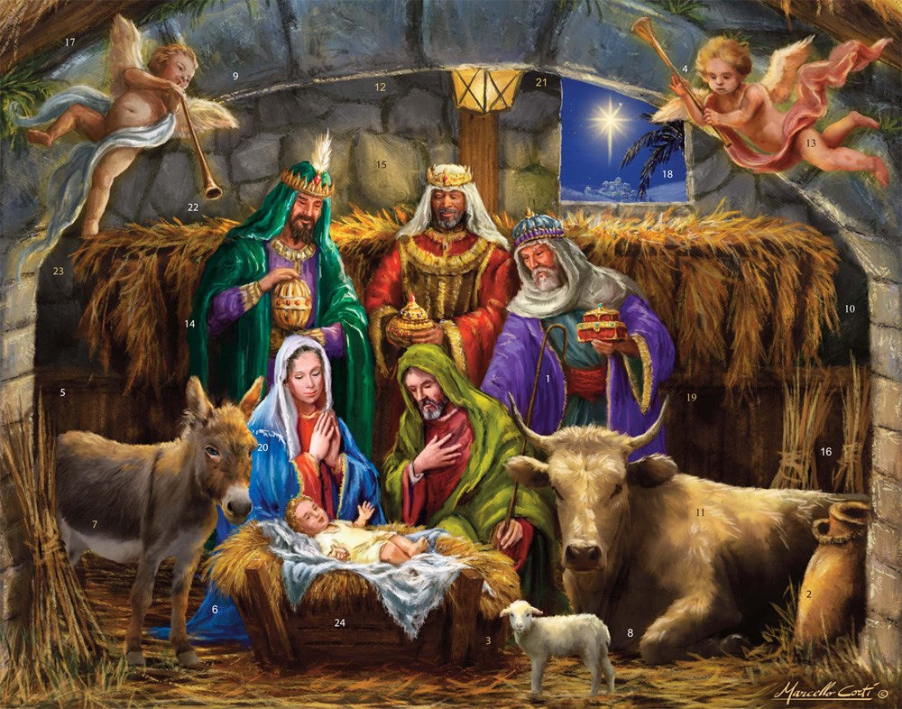 Large Advent Calendar-In The Manger (11 x 14)