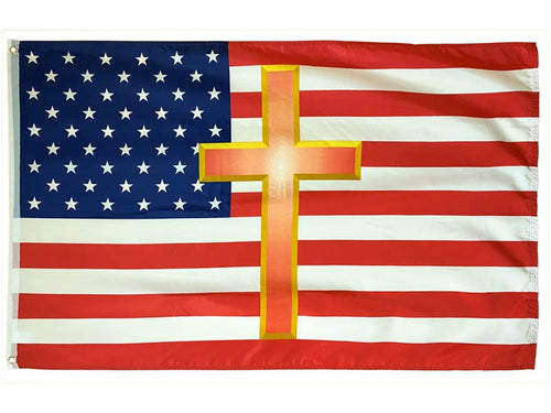 Flag-American w/Cross (3' x 5')