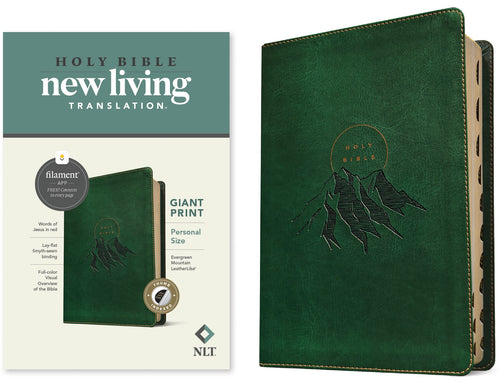 NLT Personal Size Giant Print Bible/Filament Enabled Edition-Evergreen Mountain LeatherLike Indexed