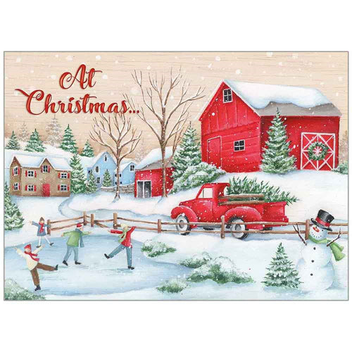 Card-Boxed-Christmas-Ice Skaters (Psalm 128:5 NIV)) (Box Of 20)