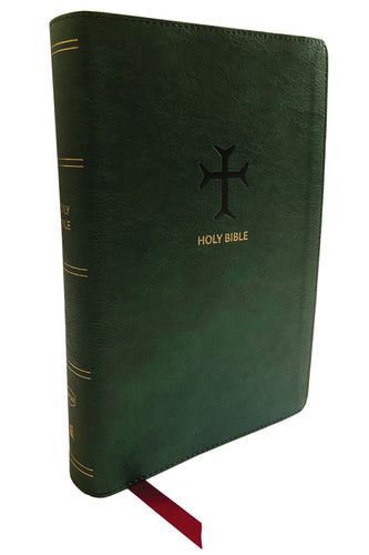 NKJV Personal Size Large Print Reference Bible (Comfort Print)-Olive Green Leathersoft