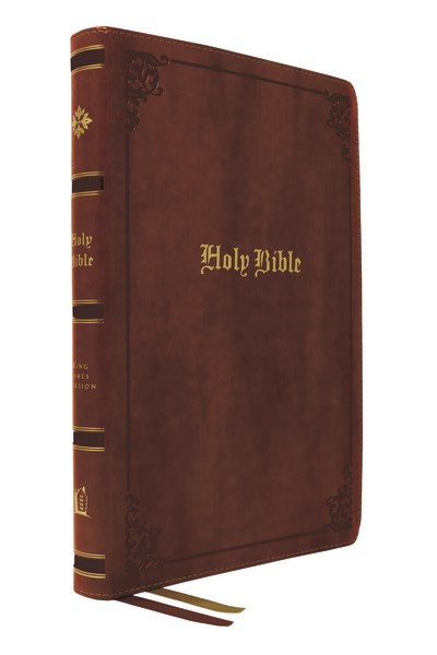 KJV Large Print Center-Column Reference Bible (Comfort Print)-Brown Bonded Leather