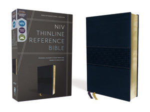 NIV Thinline Reference Bible (Comfort Print)-Navy Leathersoft