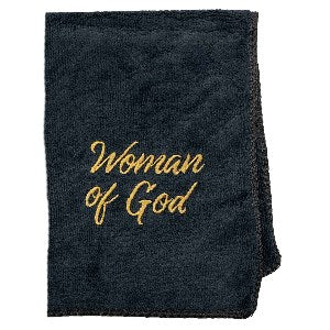 Pastor Towel-Woman Of God-Black Microfiber