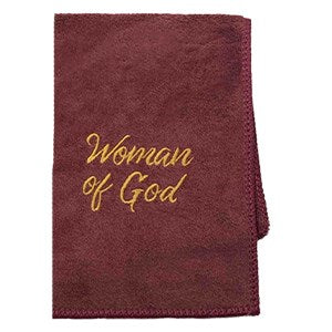 Pastor Towel-Woman Of God-Burgundy Microfiber