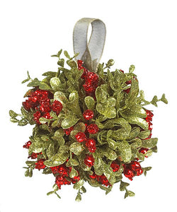 Ornament-Mistletoe Kissball (Small 5"D)