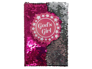 Journal-God's Girl-Sequin (Pink w/Silver)