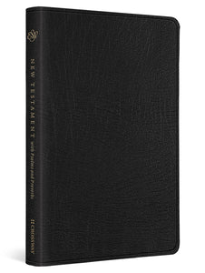 ESV New Testament With Psalms And Proverbs-Black Genuine Leather