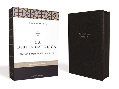 Spanish-LBLA Catholic Bible/Personal Size (La Biblia Catolica  Tamano Pesonal Con Cierre)-Brown Leathersoft With Zipper