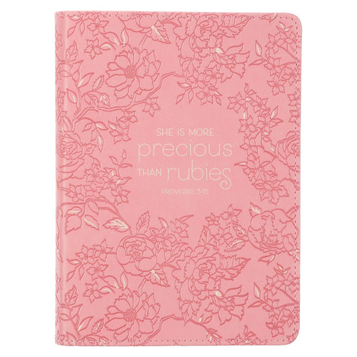 Journal-Handy Faux Leather-More Precious Than Rubies Proverbs 3:15