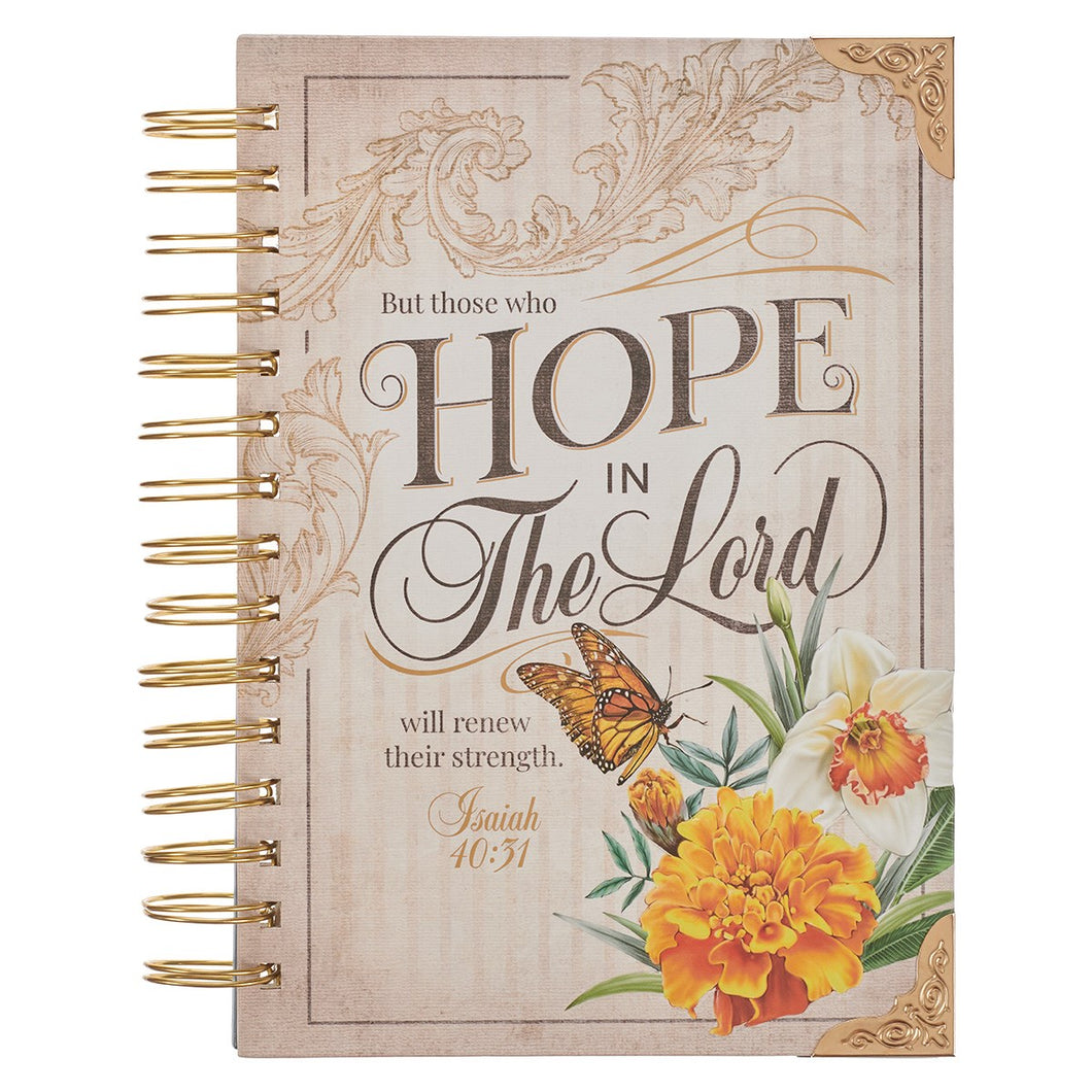Journal-Wirebound-Hope in The Lord Isaiah 40:31-Butterfly/Deep Ocean Blue