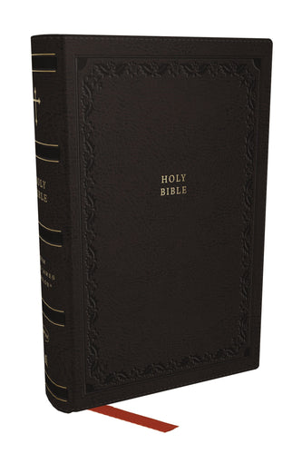 NKJV Compact Paragraph-Style Reference Bible (Comfort Print)-Black Leathersoft