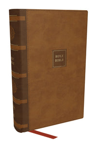 NKJV Compact Paragraph-Style Reference Bible (Comfort Print)-Brown Leathersoft