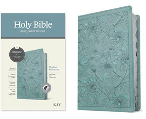 KJV Thinline Reference Bible  Filament Enabled Edition-Floral Leaf Teal LeatherLike Indexed