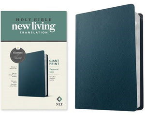 NLT Personal Size Giant Print Bible  Filament Enabled Edition-Navy Blue Genuine Leather