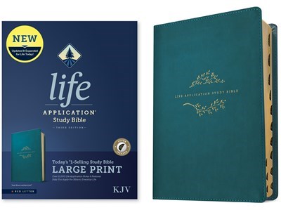 KJV Life Application Study Bible/Large Print (Third Edition)-Teal Blue LeatherLike Indexed