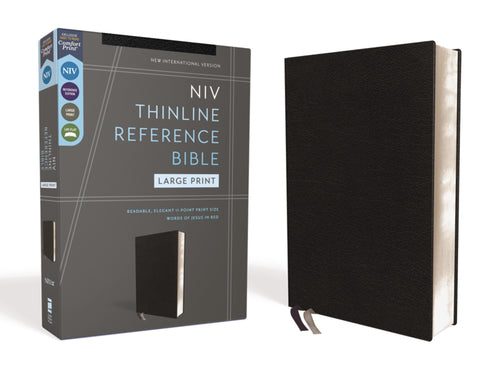 NIV Thinline Reference Bible/Large Print (Comfort Print) Black European Bonded Leather