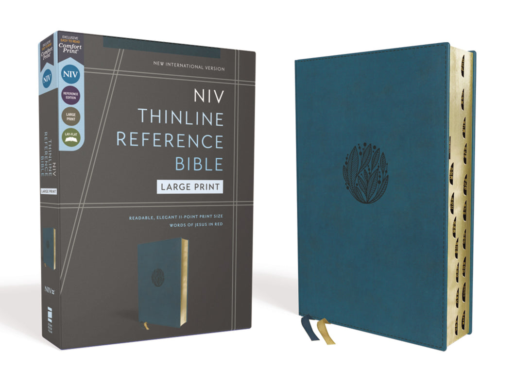 NIV Thinline Reference Bible/Large Print (Comfort Print)-Teal Leathersoft Indexed