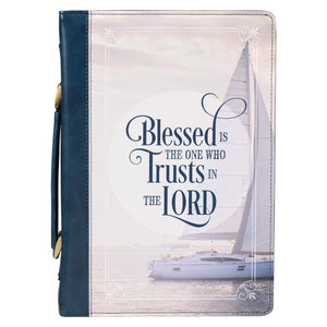 Bible Cover-Classic Luxleather-Blessed Is The One Who Trusts-Jeremiah 17:7-LRG
