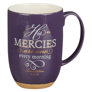 Mug-His Mercies Are New-Lamentaions 3:22-23-Purple/White