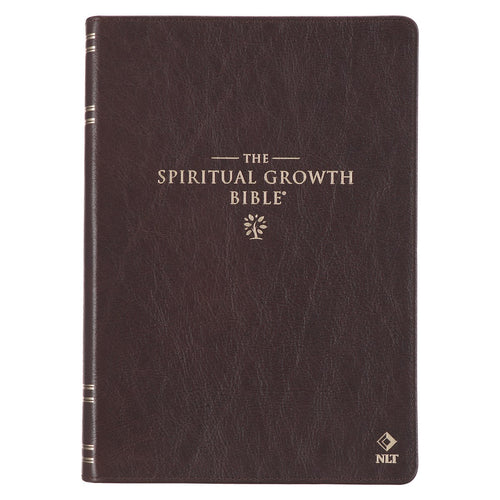 NLT Spiritual Growth Bible-Matador Tan Full-Grain Leather