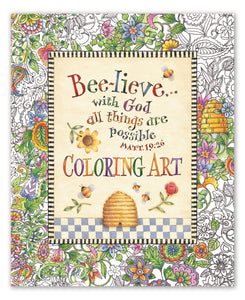 Bee-lieve... with God All Things Are Possible Coloring Art