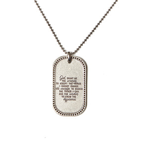 Necklace-Serenity Prayer Dog Tag w/24" Chain-Stainless
