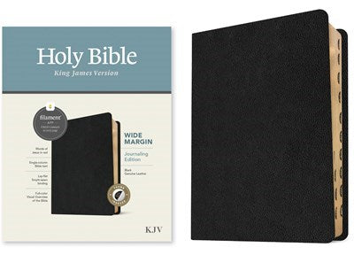 KJV Wide Margin Bible  Filament Enabled-Black Genuine Leather Indexed