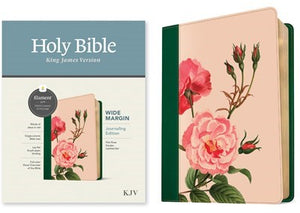 KJV Wide Margin Bible  Filament Enabled-Pink Rose Garden LeatherLike