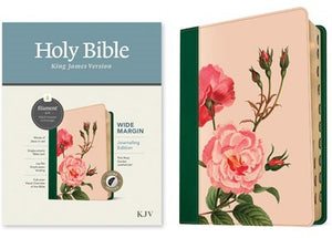 KJV Wide Margin Bible  Filament Enabled-Pink Rose Garden LeatherLike Indexed