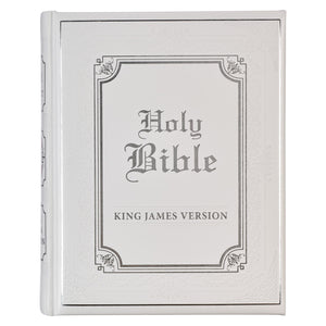 KJV Family Bible-White Faux Leather Hardcover