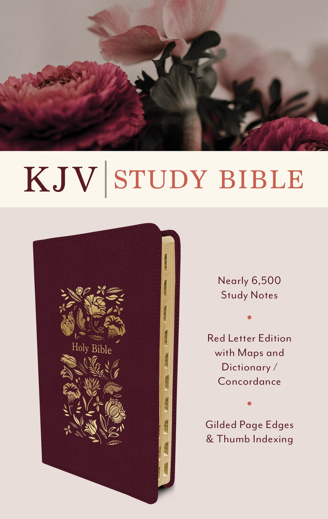 KJV Study Bible-Crimsom Bouquet DiCarta Indexed