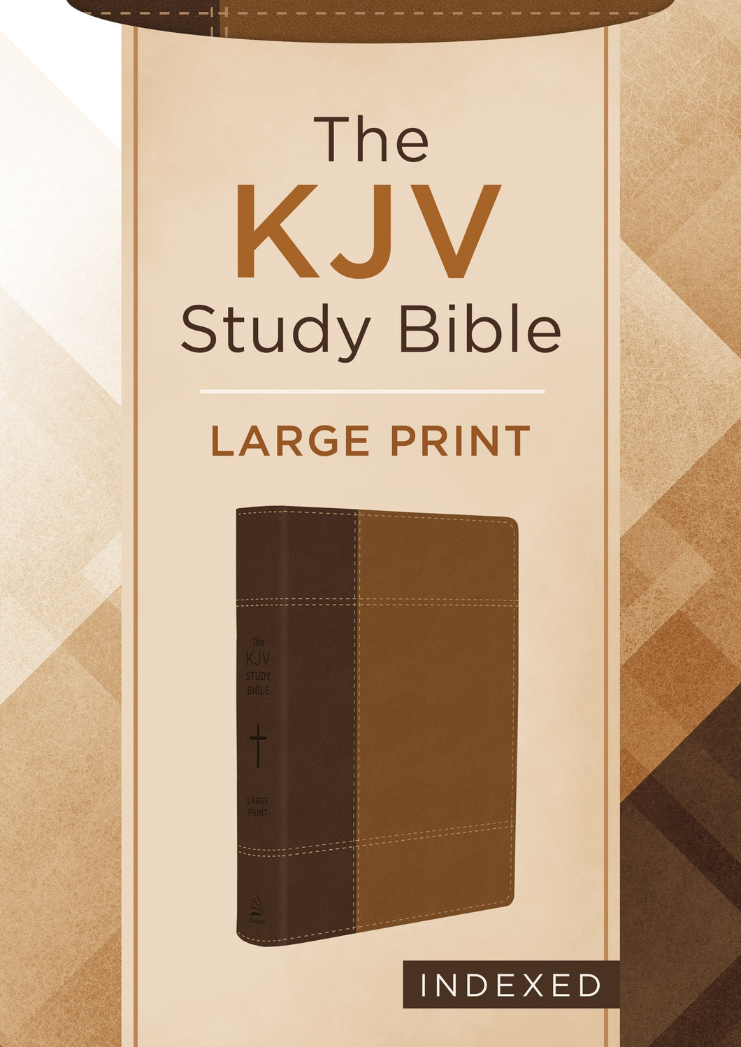 KJV Study Bible/Large Print-Copper Cross DiCarta Indexed