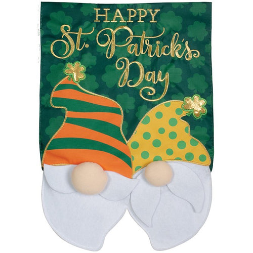 Flag-Garden-Applique-Happy St. Patricks Day Gnomes (12.5