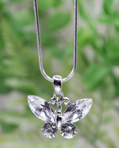 Necklace-Eden Merry-Clear Crystal Butterfly
