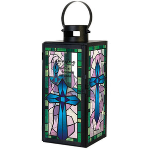 Lantern-Stained Glass-Amazing Grace (14" x 5" x 5")