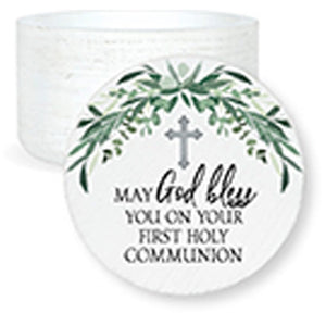 Trinket Box-First Holy Communion (5"D) (Pack Of 2)