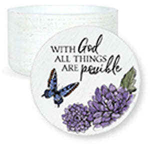 Trinket Box-With God All Things Are Possible (5"D)