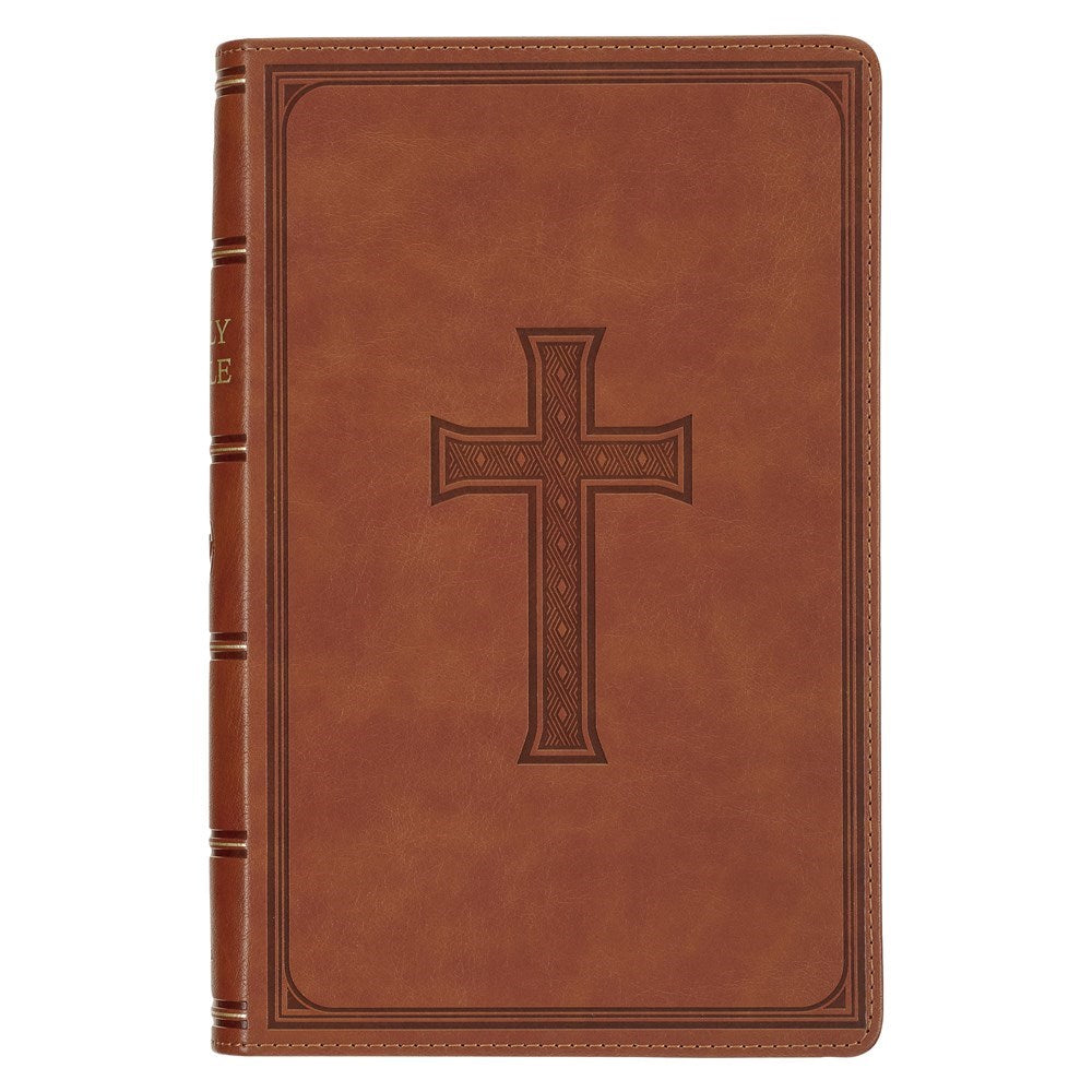 KJV Giant Print Bible-Medium Brown Faux Leather