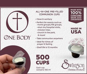Communion-One Body Prefilled Juice/Wafer (Box Of 500)