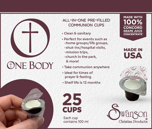 Communion-One Body Prefilled Juice/Wafer (Box Of 25)