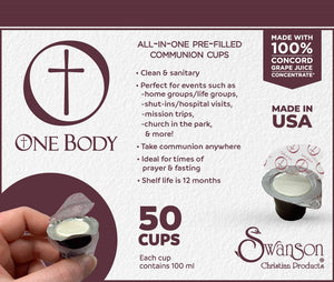 Communion-One Body Prefilled Juice/Wafer (Box Of 50)